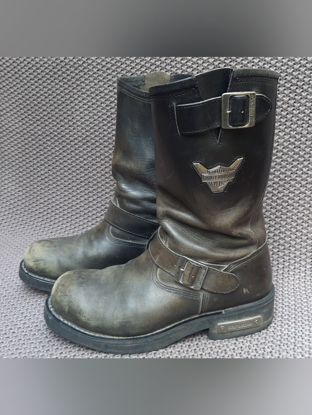 Vintage Harley Davidson Black Leather Motorcycle Boots - Men's 11 - USA Made